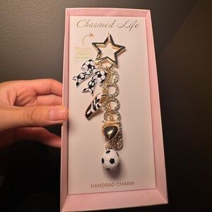 Soccer Futbol Gold and Black Handbag Charm